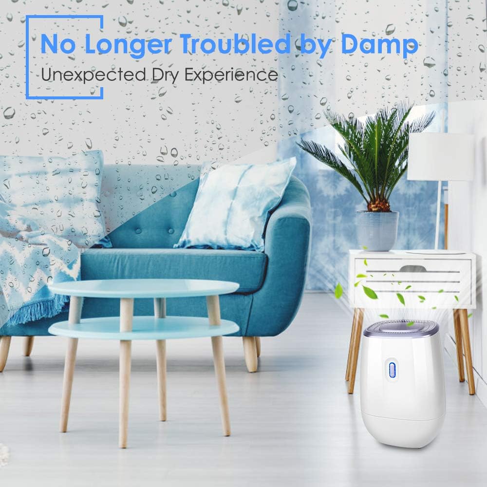 Dehumidifier - 41oz Capacity Electric Dehumidifier,Portable Mini Air Dehumidifiers, Auto Quiet up to 220 sq ft, Anti Overflow Dehumidifier for Home Bathroom Bedroom Closet Office Basement