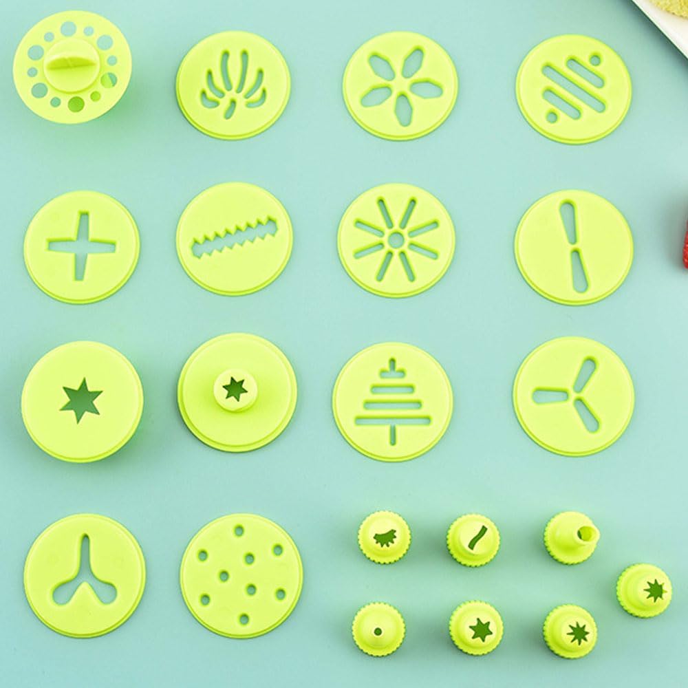 SEIWEI Simple Cookie Press Kit Cookie Biscuit Machine Safe Stainless Steel Material Kitchen Making Cake Decorating Tools-Green