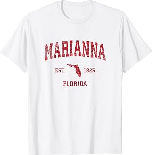 Marianna Florida FL Vintage Sports Design Red Print T-Shirt