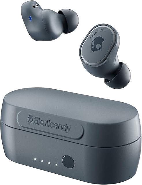 Słuchawki bezprzewodowe douszne Skullcandy Sesh Evo True Wireless, Bluetooth, IP55  odporne na pot, wodę i pył, do 24 godzin słuchania  Siwy