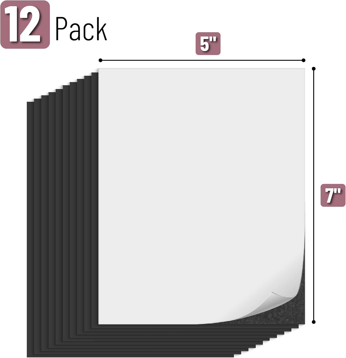 Mr. Pen- Adhesive Magnetic Sheets, 5" x 7", 12 Pack, Magnetic Sheet | Magnetic Paper, Magnet Paper Sheets, Magnetic Sheets with Adhesive Backing, Flexible Magnetic Sheet, Photo Magnets