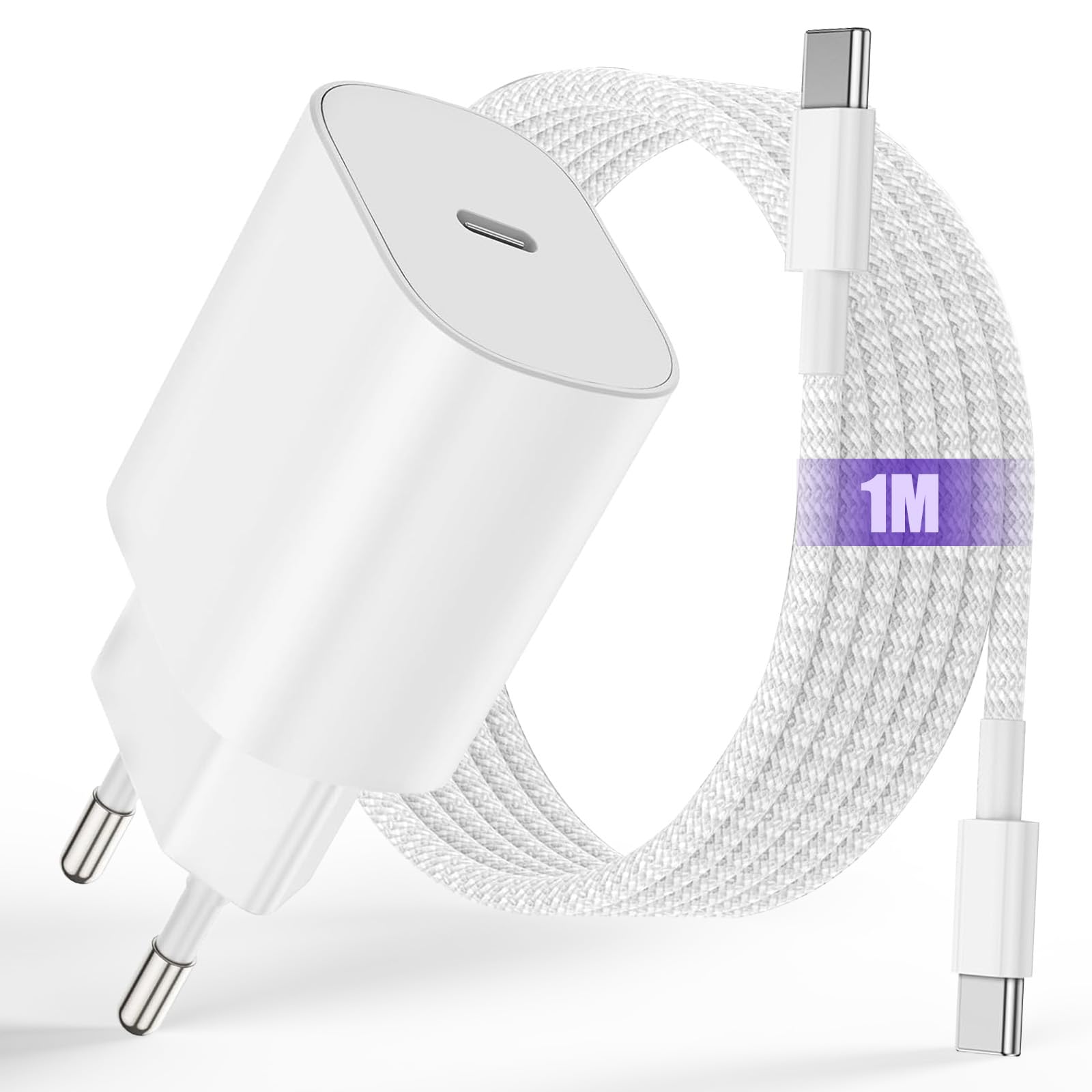 iPad Ladegerät mit iPad Ladekabel Original, 25W USBC Netzteil Stecker Schnellladegerät 1M USB C Kabel Schnellladekabel für i-Phone 17 16 15 Pro Max/Plus,iPad Pro 12.9/11,iPad Air 4/5 Gen,iPad mini