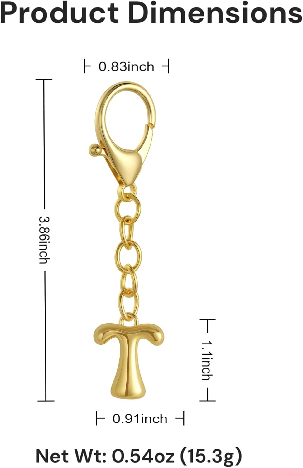 Bubble Gold Letter Bag Charms for Women, Cute Initial Keychain for Handbags, Purse Charms Valentines Day Gifts - Image 5