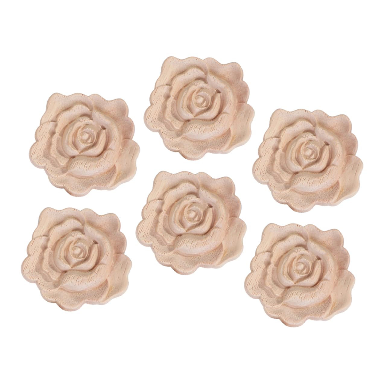 Apliques de madera de rosas Zerodeko para renovar muebles viejos con relieve vintage beige