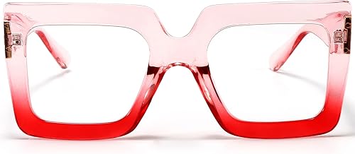 AIEYEZO Gafas cuadradas de gran tamaño con luz azul para mujer lindas gafas de marco grande a la moda transparentes multicolor para computadora