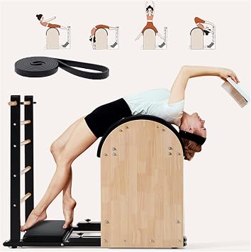 Pilates Barrel Bucket, Wooden Spine Corrector is Designed for Office Workers, Arc Ladder Training Equipment Corrects Posture, Relaxes, Stretches Black