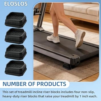 4 Pack Stackable Treadmill Riser Blocks, for Gym and Home Use