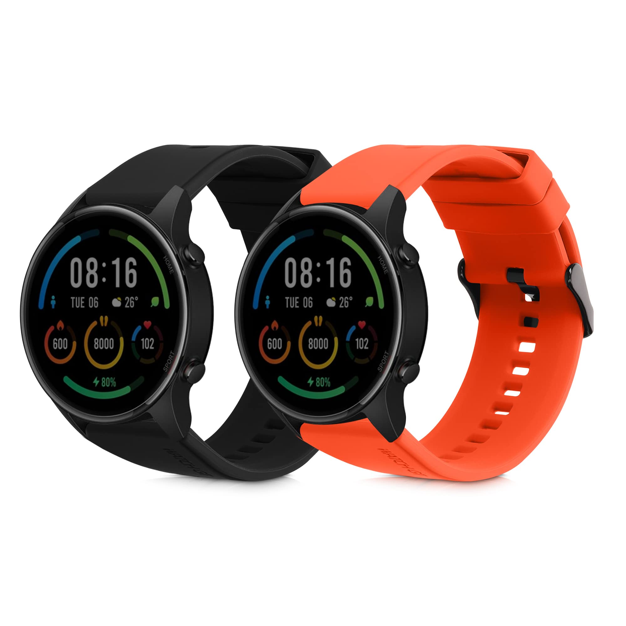 kwmobile Pulsera compatible con Xiaomi Mi Watch/Mi Watch Color Sport correa - 2x Correas de silicona flexible - Tamaño ajustable