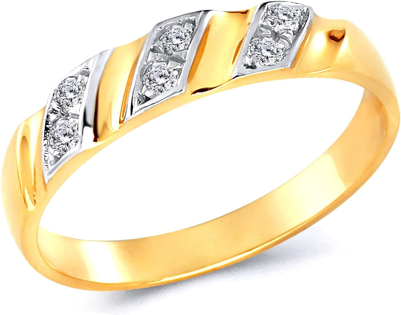 14k Yellow OR White Gold SOLID Engagement Ring and Wedding Band 2 Piece Set