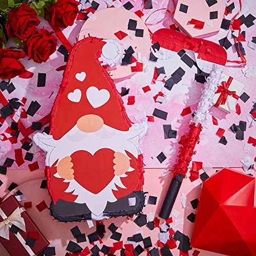 Valentine's Day Gnomes Pinata With Pinata Stick With Blindfold Confetti Set Gnome Pinata Decoration For Valentine's Day Birthday Anniversary Decoration Supplies #TOP21