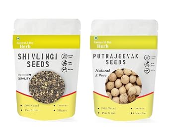 KP Sivalingi seed & Putrajivak Seed | Shivlingi Beej | Bryonia Lacinosa | Sivalengi seed | Putrajeevak Beej - Putrajivak Beej - 25 GM EACH, White