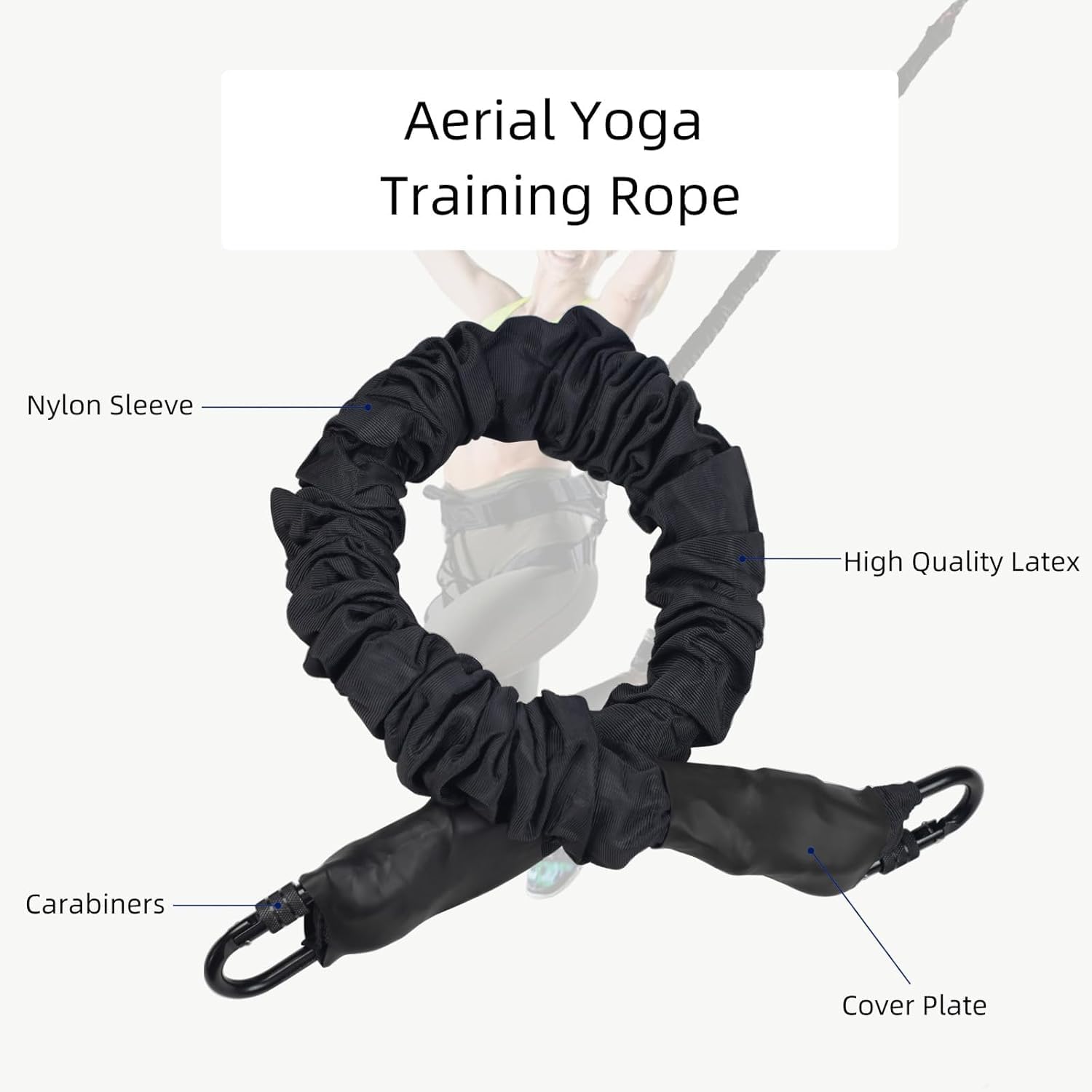PRIOR FITNESS Corda elastica singola di resistenza per fitness, danza aerea, fascia di resistenza singola anti-gravità, senza accessori, attrezzatura professionale per esercizi fitness a casa