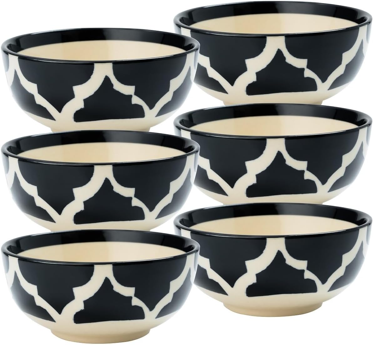 Ceramic Bowl | Handmade Moroccan Trellis Design | Dessert Bowls | Katoris for Di 3 | & | Coffee Mug Cup Double Wall Insulated Vacuum Mug with Lid and Handle Keeping Bevera