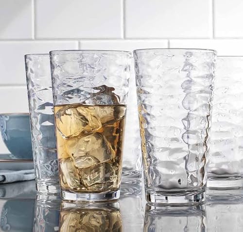 Glaver's Drinking Glasses Set Of 4 Highball Glass Cups, Premium Glass Quality Coolers 17 Oz. Glassware. Ideal For Water, Juice, Cocktails, And Iced Tea. Dishwasher Safe. #TOP5
