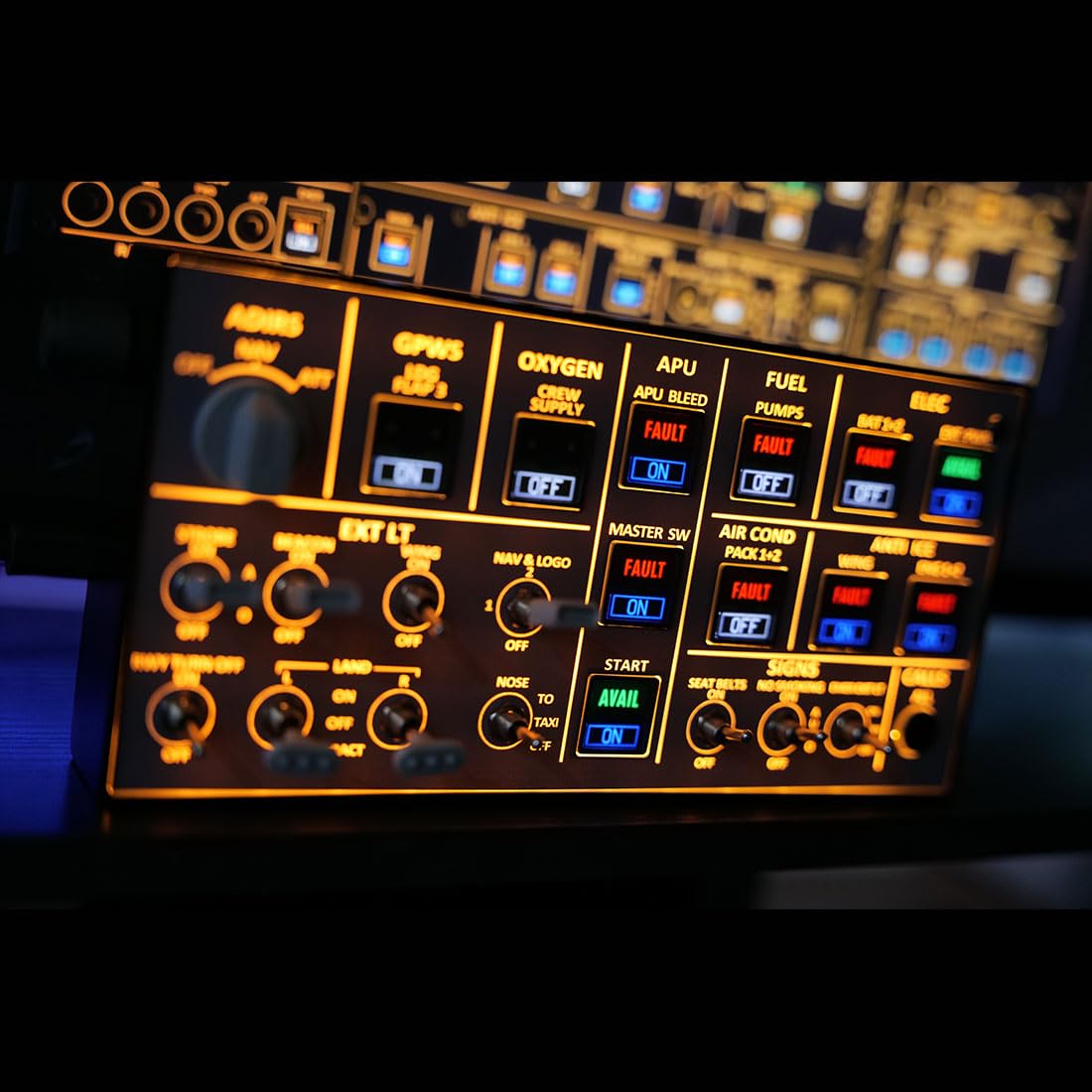 A106Pro A32X Panneau de simulateur de vol OVH léger pour MSFS 2020/24 - Compatible FENIX/FBW, Plug-and-Play, cockpit Windows Home, édition rétroéclairée