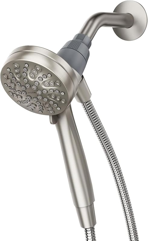 Moen Engage Magnetix - Alcachofa de ducha con pulverizador de mano, 6 funciones de pulverización, níquel cepillado resistente a manchas, 26100EPSRN