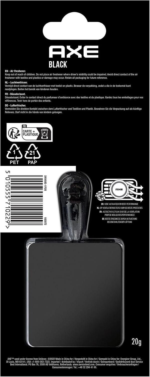 AXE продукт для повседневного использования Ac Axe Mini Vent. Ambientador Black