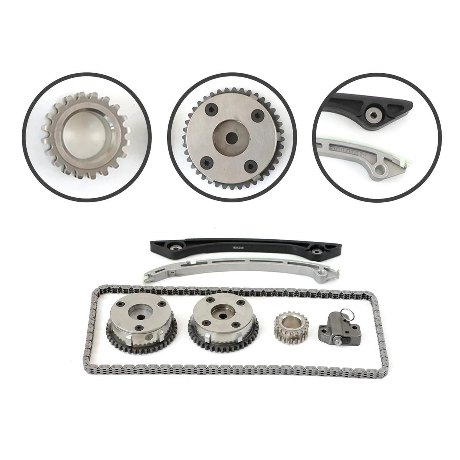 Kit Catena Di Distribuzione + 2 VVT CJ5E6C525AD + CJ5E6C524AD Per Range Rover Per Evoque Per Freelander .0L 11-18 Riparazione Auto Pignone catena