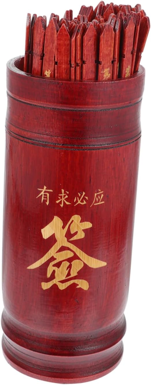 ibasenice 1set Buddhist Divination Sticks Unique Game Bucket Complete Kit for Home Includes Divination Sticks and Book Chinese-Style Telling Tools