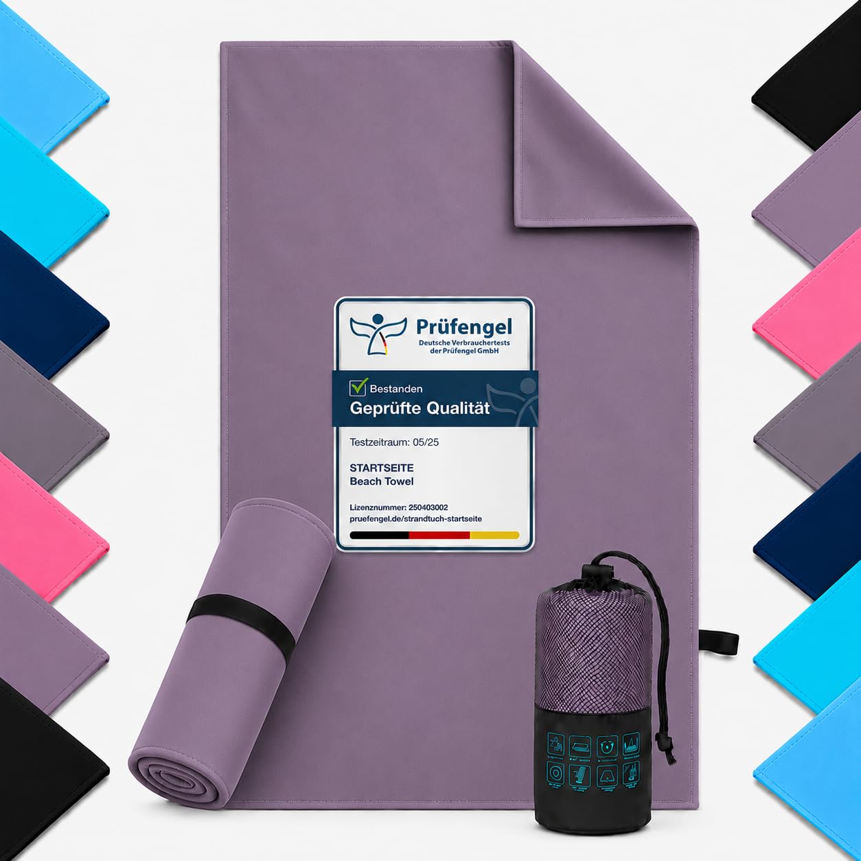 Microfibre Towel - 250 GSM Highly Absorbent Gym Towel & Travel Towel, 100*200CM Lightweight Quick Dry Towels for Adults, Soft Sports Towel for Swimming, Yoga, Camping, Hiking & Beach Velvet Aubergine