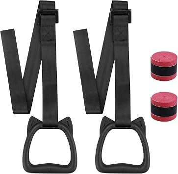 Adjustable Gymnastic Rings With Straps Exercise Strength Training Equipment Pull Up Rings Fitness Children Trapeze Bar Pull Up Gym Rings Kids Home Exercise Rings With Straps Safe Load-bearing 200KG