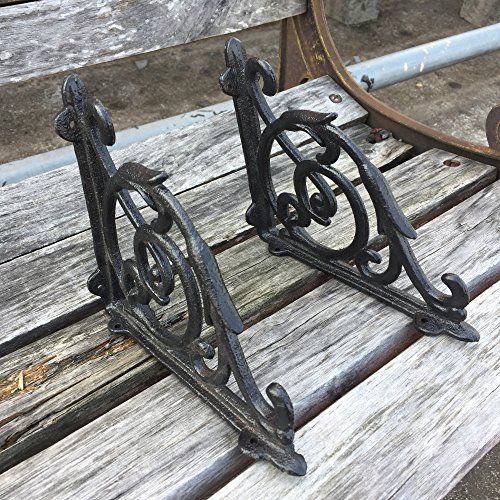 Facaler Antique Style Cast Iron Brackets Garden Braces Rustic Shelf Bracket Black by Facaler - Used condition - Image 2