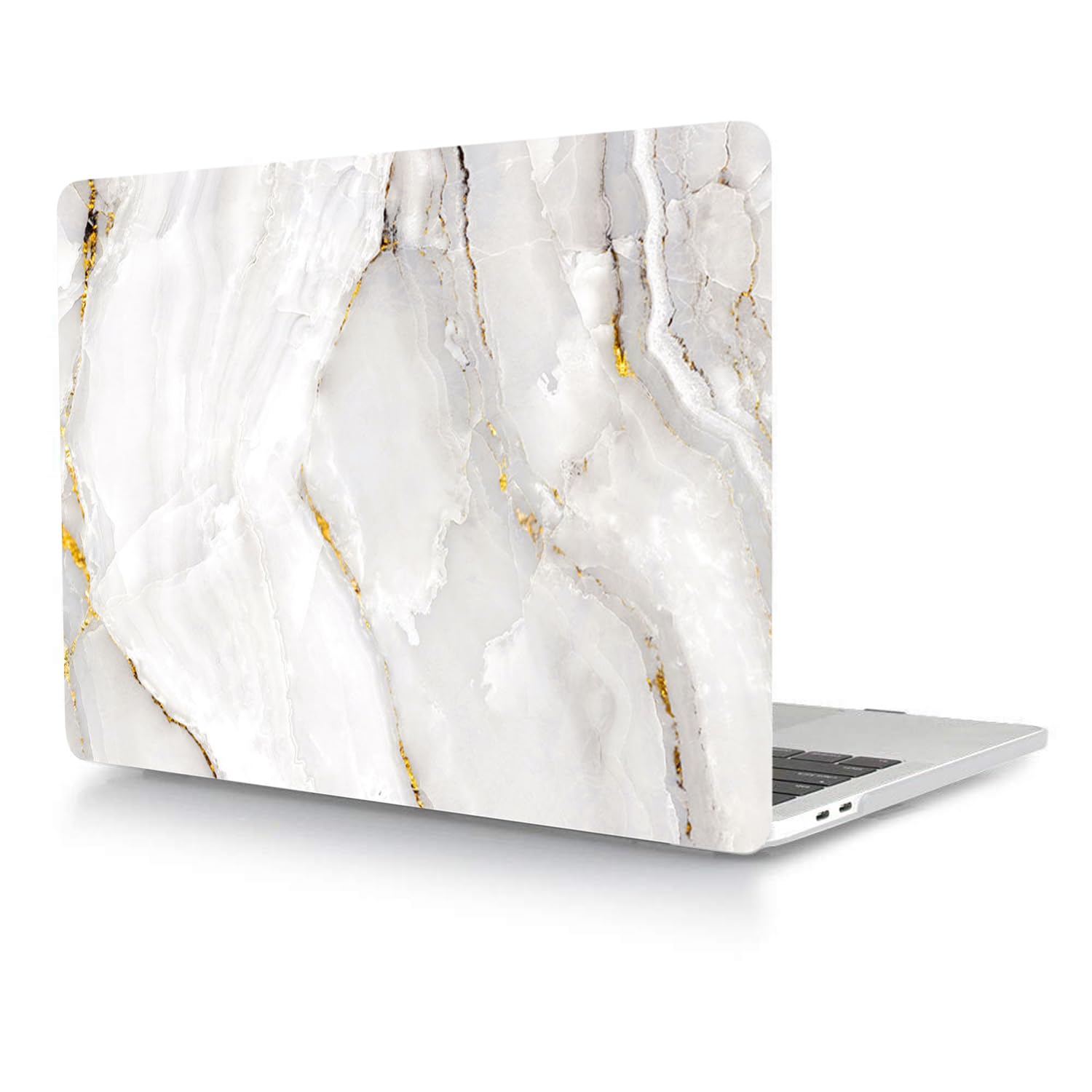 Funda Compatible con Macbook Air 13 Pulgadas 2020 2019 2018 Versión A1932 A2179 A2337 M1 con Pantalla Retina Touch ID, Plástico Carcasa Cubierta Protectora & Cubierta para Teclado - Mármol Blanco