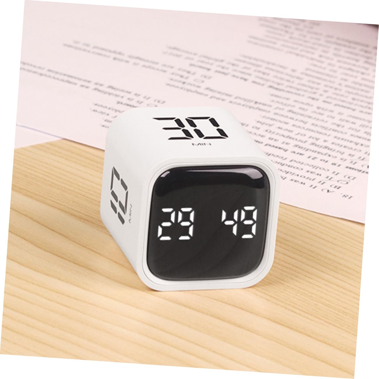 Temporizador de Cocina Visual Portátil de Plástico Abs Blanco | Capacidad 500mah, Uso en Cocina y Cocción, Diseño de Cubo Compacto para Mesa y Encimera