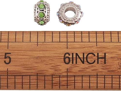 Vista 43 de Beathoven Cuentas europeas de diamantes de imitación tibetanos aptos para hacer pulseras de joyería europea, dijes, collares, dijes de colores Barrel