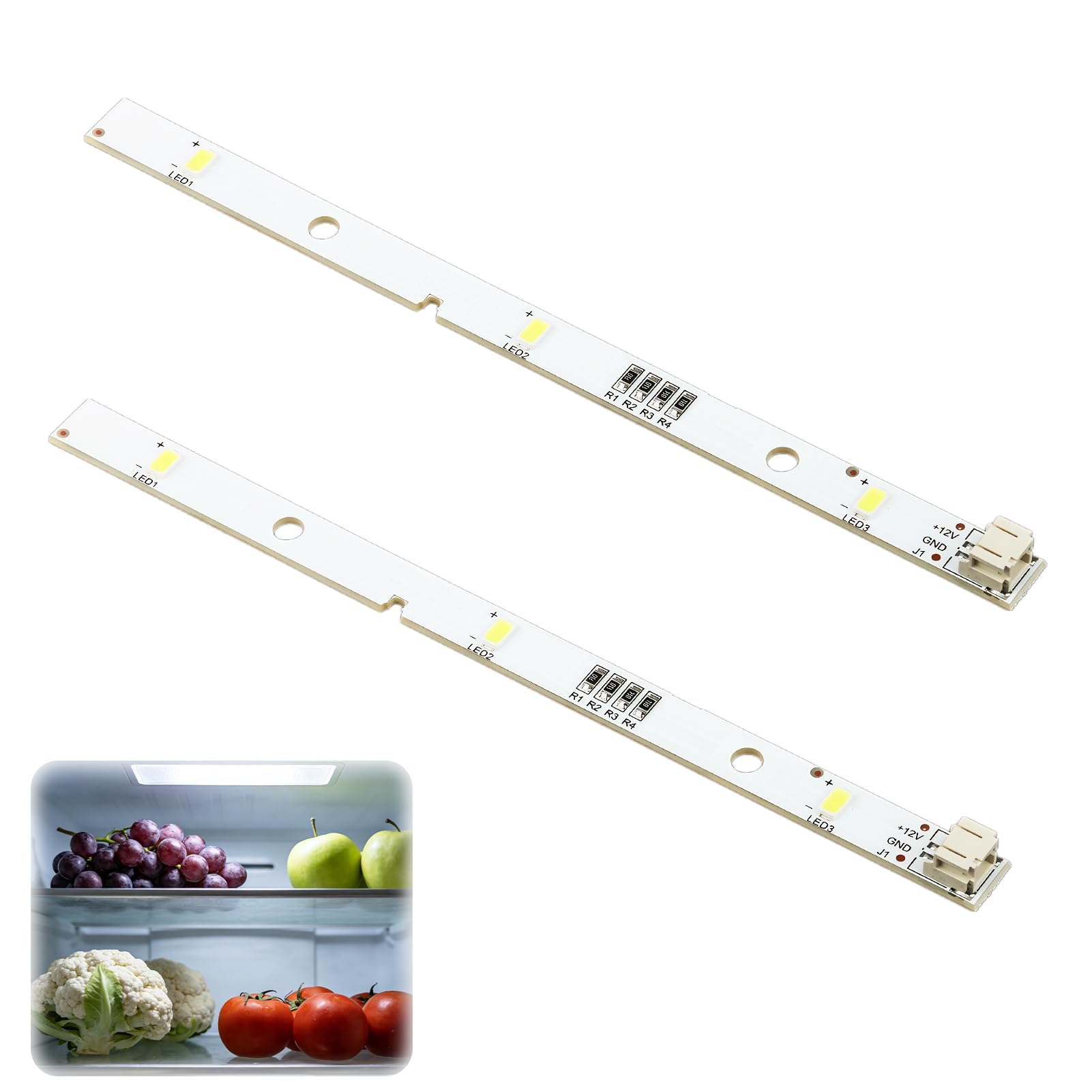 2 Piezas Tira LED de Repuesto para Frigorífico Congelador RONGSHENG/HISENSE E349766 MDDZ-162A 1629348 1529227 DC12V 2W,Tira LED Compatible con Nevera Kenwood KIFF5017 KIFF5020 KIFF7017 KIFF7020 KSBNN — view 7