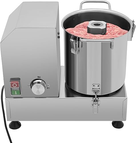 Procesador de alimentos comercial, máquina eléctrica de 1200 W, 2800 rpm, velocidad ajustable, procesador de verduras de acero inoxidable de 5.45