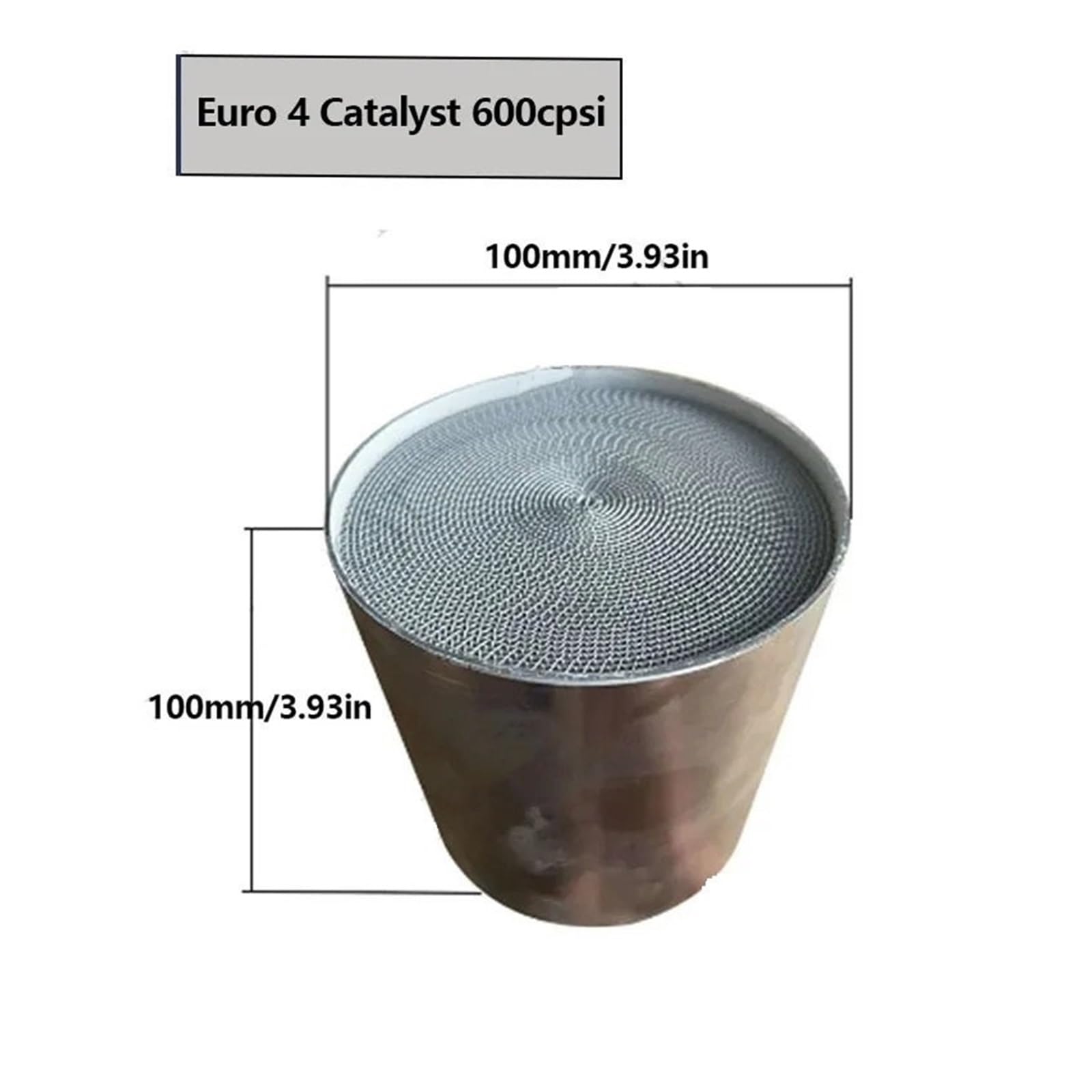 3,93 Cala Trójdrożny Katalizator Samochodowy 100 * 100MM Euro 4 Uniwersalny Metalowy Rdzeń Nośny 600Cpsi Uniwersalny katalizator z wlotem/wylotem