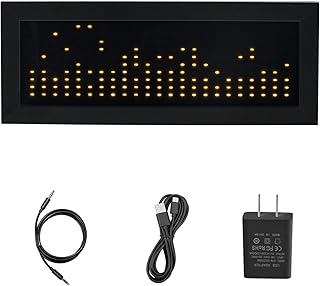 THYXGS LED Music Spectrum Display Analyzer, Dual-Mode Spectrum Light, Digital Clock, Mic Pickup + Wired Input, Sensitivity...