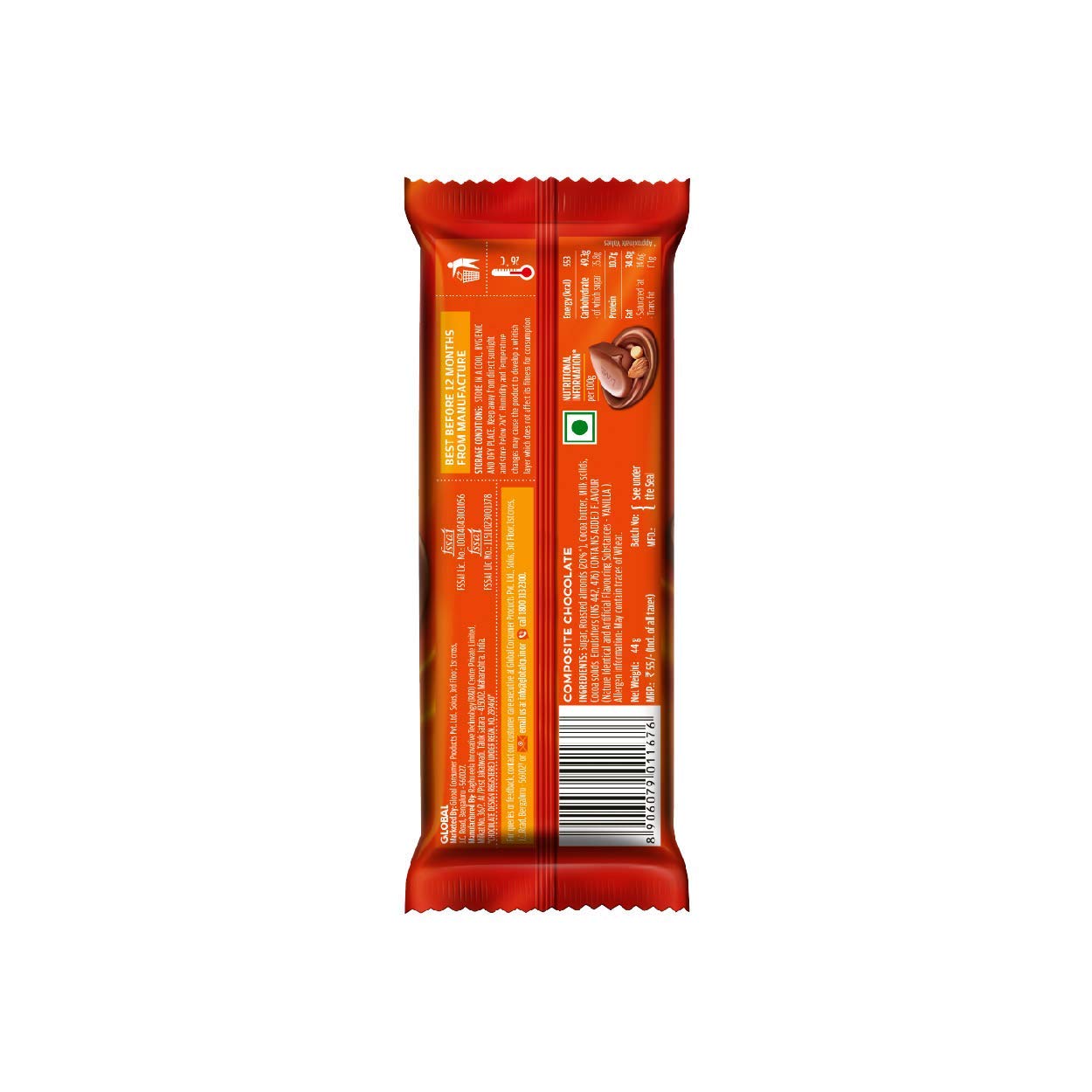 LuvIt. Luscious Roasted Almonds Chocolate Bars | Multipack | Deliciously Smooth | Pack of 10-52g Each - Image 4 thumbnail