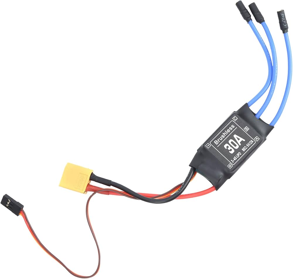 ESC Brushless 30A – Contrôleur De Vitesse Pour Drone, Avion, Hélico RC – XT60, BEC Intégré, Refroidissement