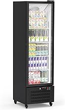 12.2 Cu.Ft Commercial Refrigerator, Glass Door Beverage Cooler with Adjustable Shelves, LED Light Display Fridge for Restaurant, Supermarket, Bar, Home, Office, Black