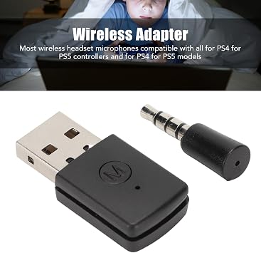 PS4 Bluetooth Adapter - USB Dongle for Controllers, 3.5MM Plug, Receiver and Transmitter