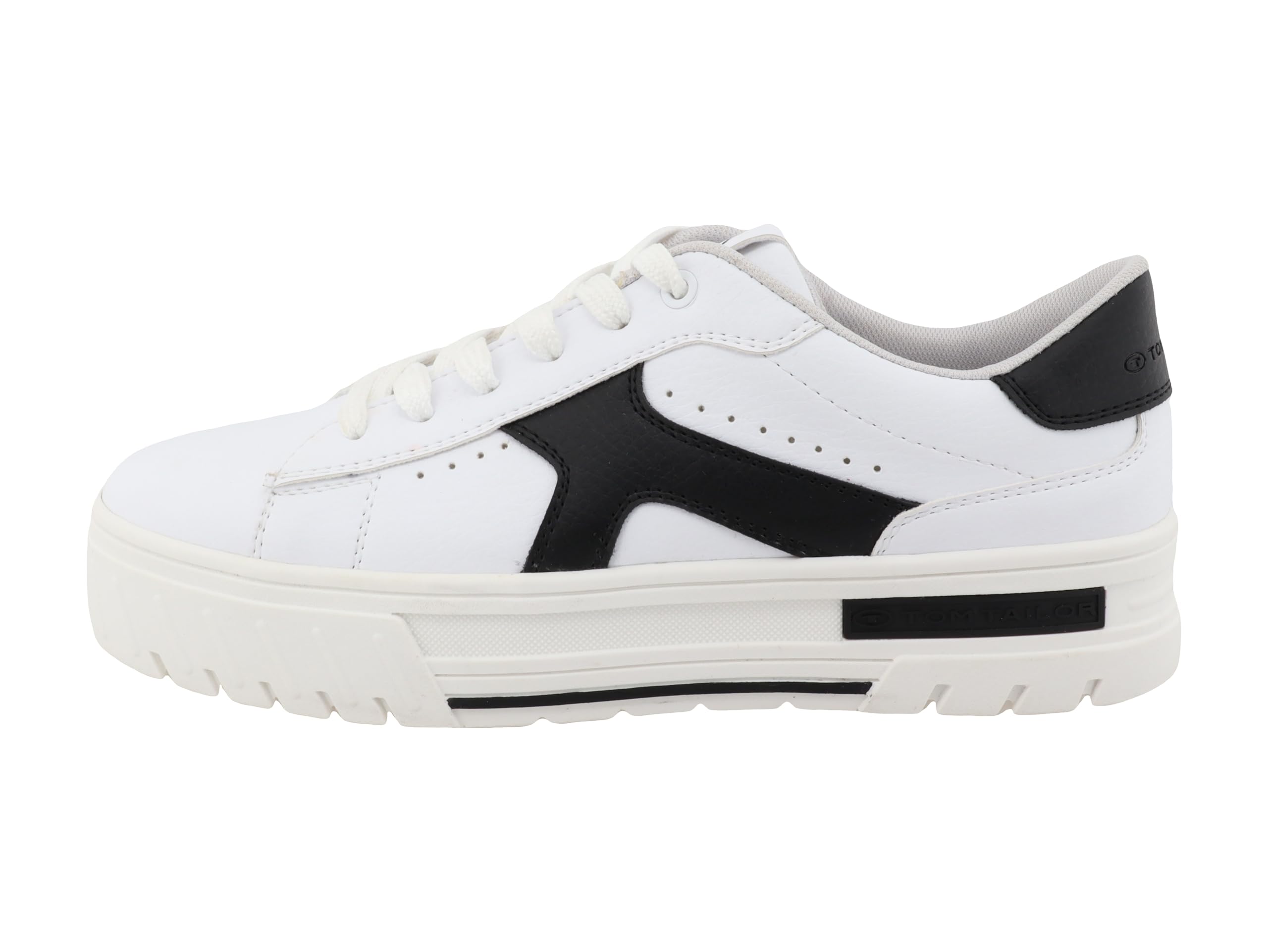 TOM TAILOR Women's 7490080007 Sneaker, White Black, 10 UK