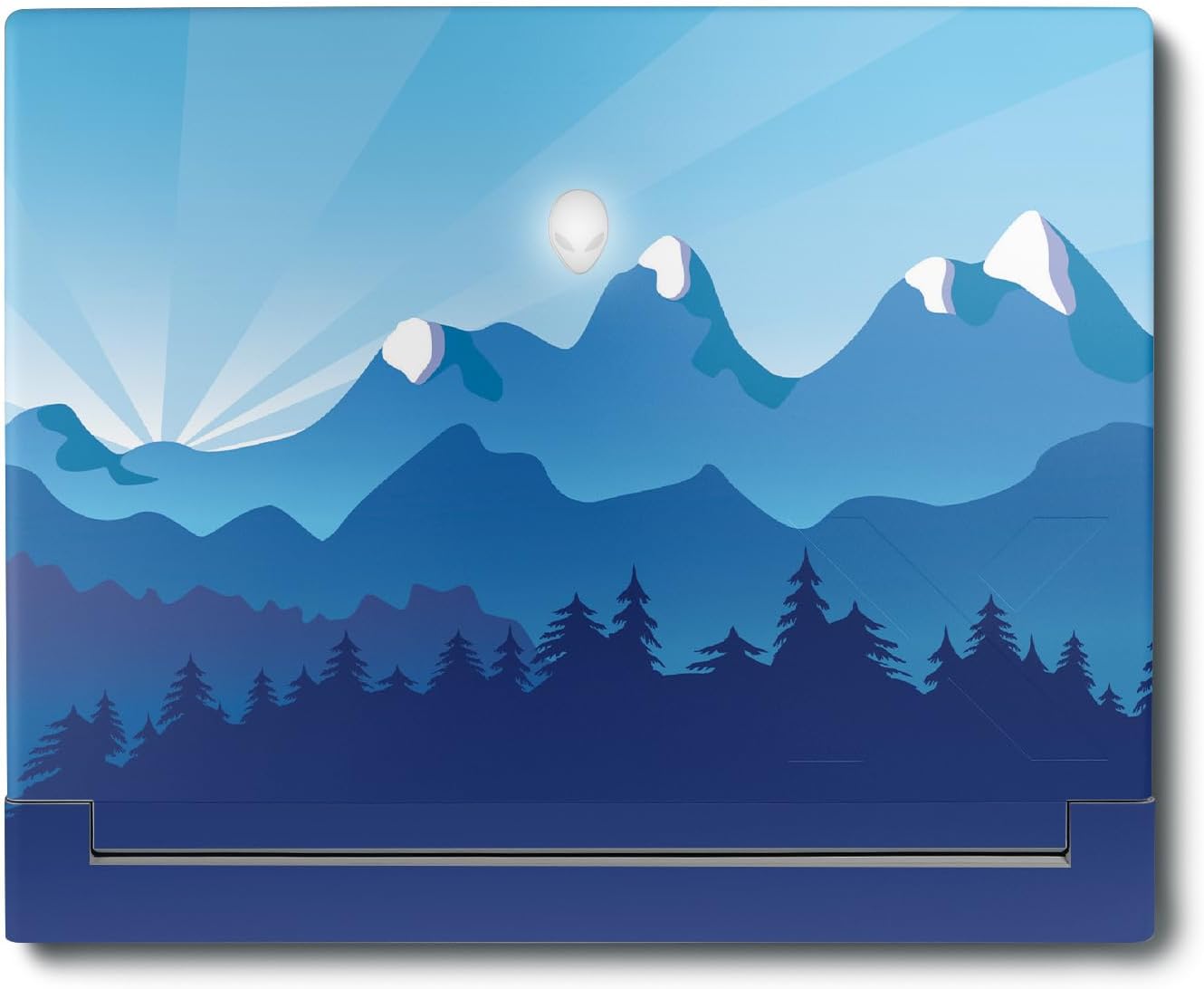 MightySkins Skin Compatible with Alienware X16 R1 (2023) Full Wrap Kit - Blue Mountains | Protective, Durable, and Unique Vinyl Decal wrap Cover | Easy to Apply & Change Styles | Made in The USA