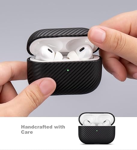 Miniatura 4 de LOPIE Funda de cuero para AirPods Pro de 2 generación, hecha a mano para AirPods Pro 2, hecha de cuero real, cubierta protectora rígida, estilo de