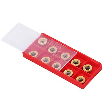 10 Pcs Carbide Milling Insert, CNC Blade Milling Cutter, CNC Milling Machine Indexable Milling Insert for Metal Processing RPMT1204
