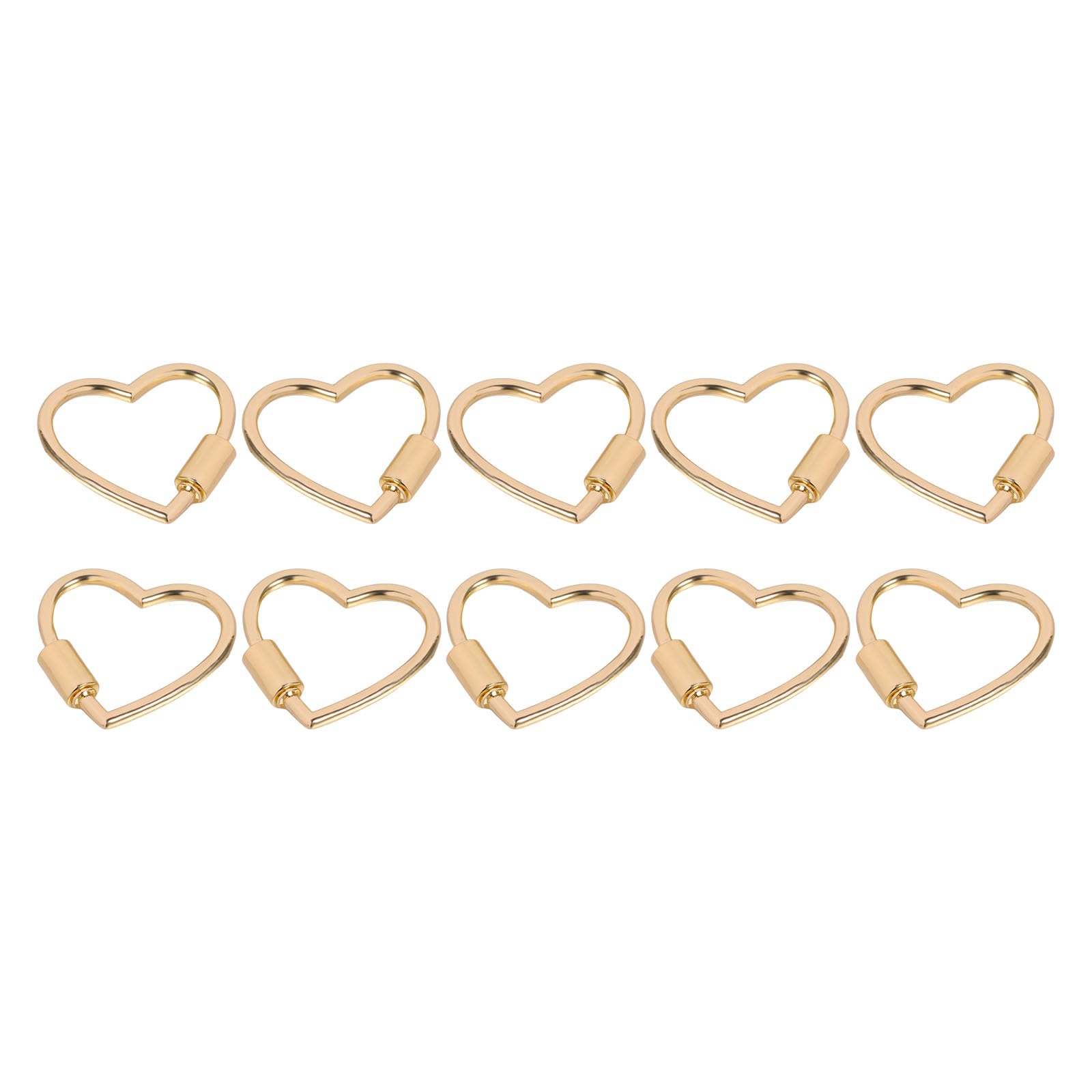 Limtula 10PCS Heart Carabiners with Screw Heart Shape Buckles Fasteners Clip for Handbag Strap Rings Bag Accessories Multifunctional Shaped Carabiner Hook