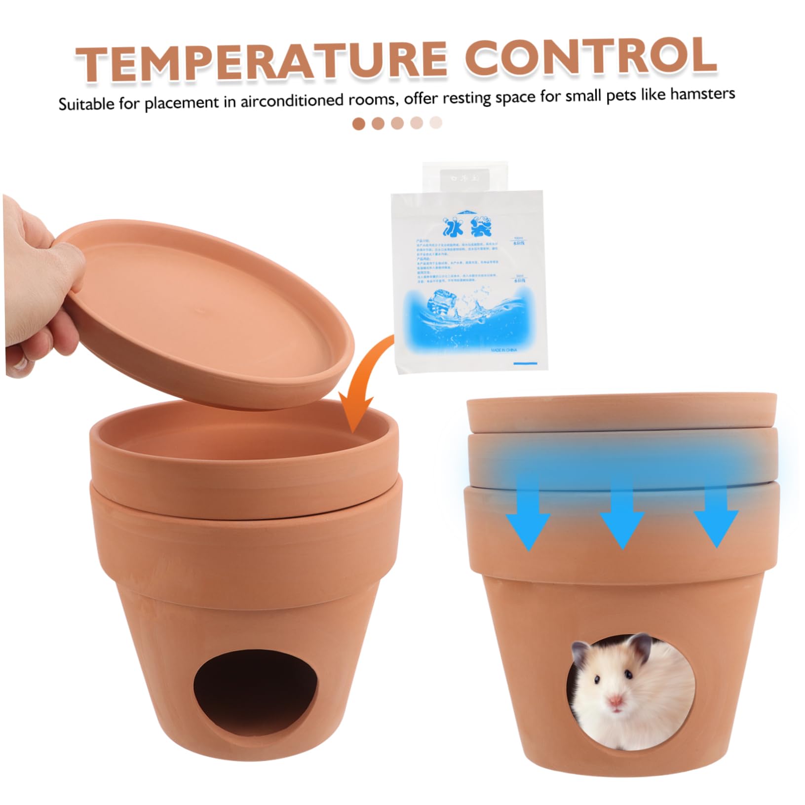 Rifugio in Ceramica Per Criceti Casa Rinfrescante Per Piccoli Animali Nido Estivo Portatile Casetta Per Criceti E Cincillà Superficie Liscia Facilmente Risciacquabile