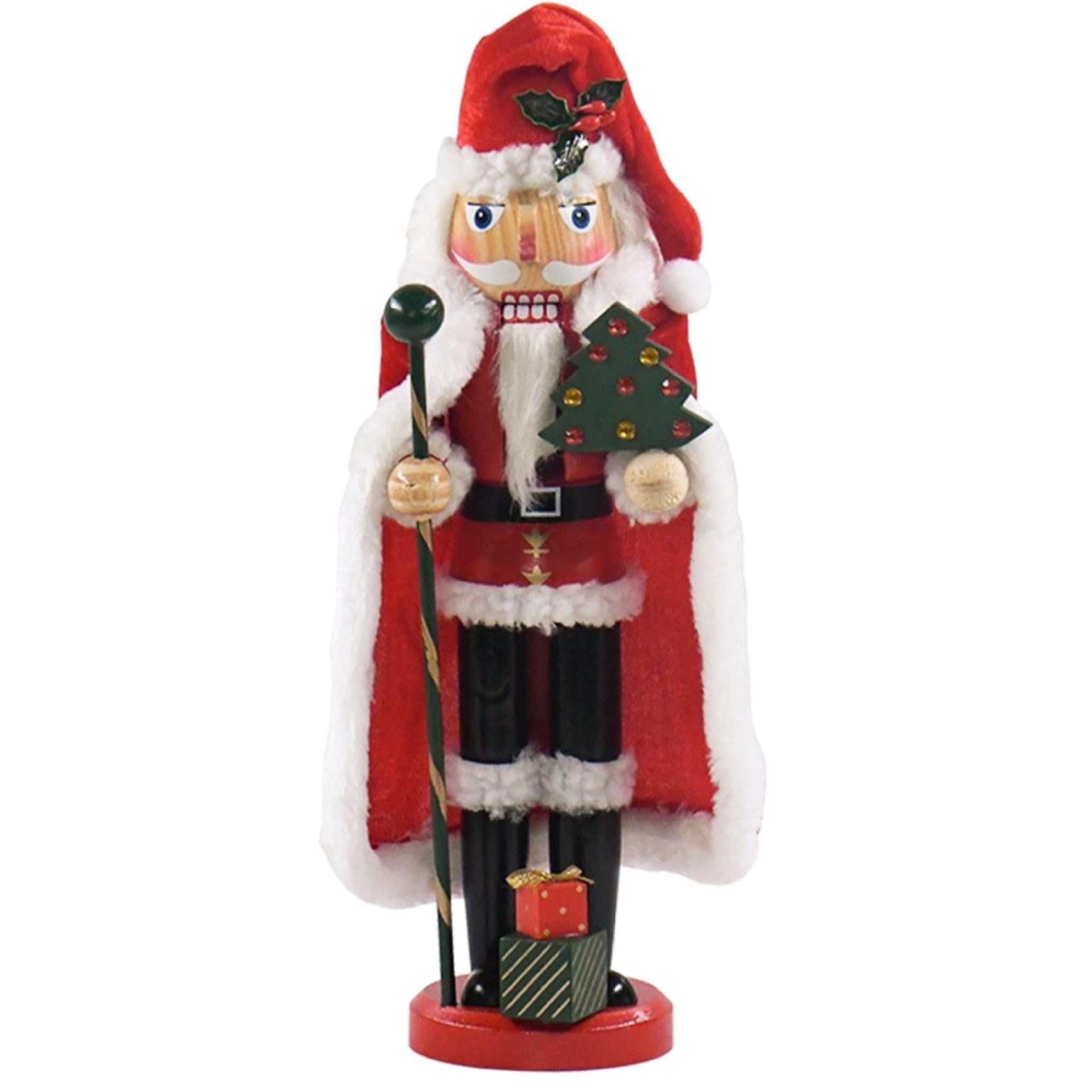 Casse-Noisette Noël Bois 35cm, Statuette de Prestige Peinte à la Main