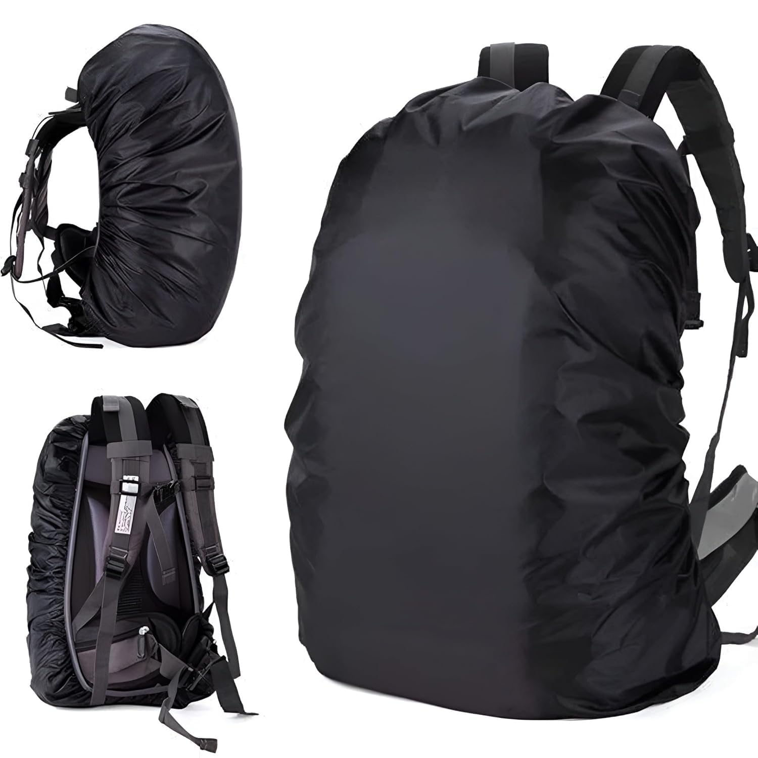 Backpack Rain Cover Waterproof Protective Bag Cover with Elastic Fit, Dustproof Weather Cover for Travel, Hiking, Trekking, Camping, School, Laptop & Outdoor Backpacks-image-20