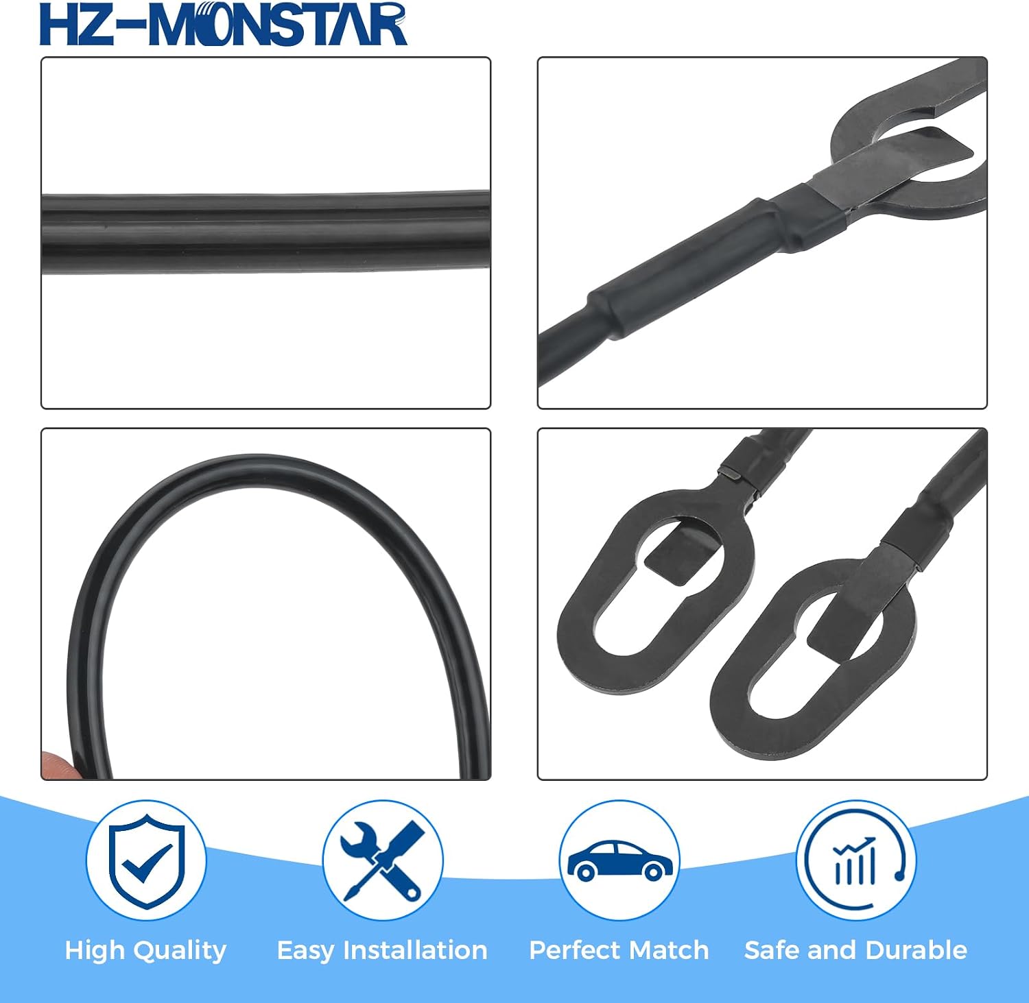 Tailgate Support Cable Strap Left & Right Compatble with 1994-2002 Dodge Ram 1500 2500 3500, Lift Gate Support Straps Pickup Replace 55345124AB 55345125AB