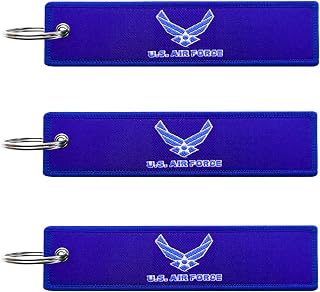 JAVD USA Air force wings Flag American Air force wings Flag Keychain Tag with Key Ring - Keys, Cars, Motorcycles, Backpacks, Luggage and Gifts - EDC (3 Pack)