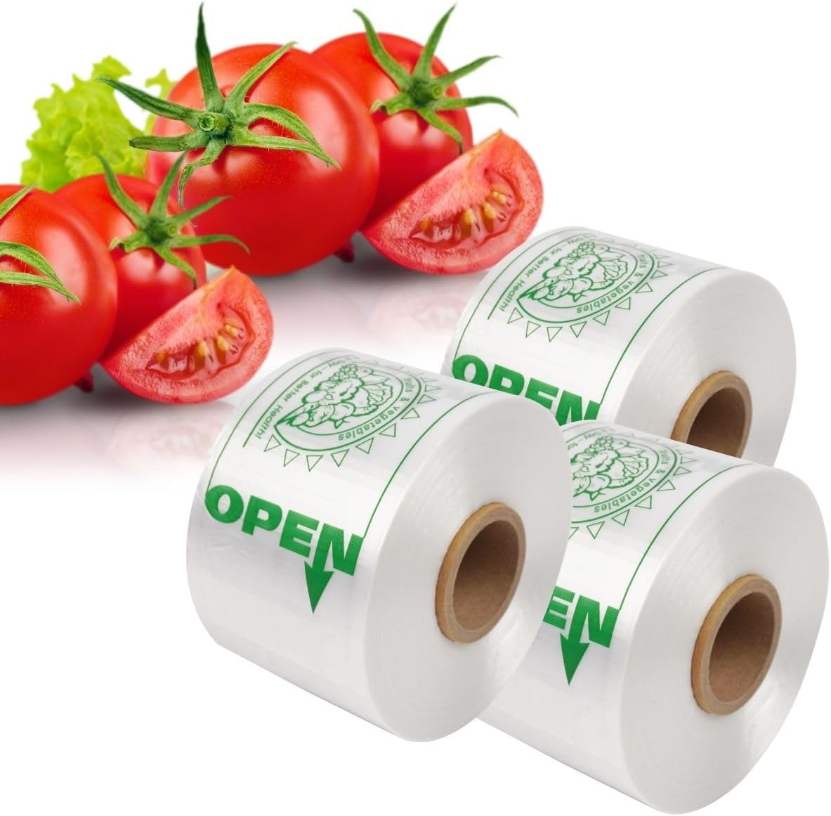 14 x 20 Inch BPA-Free Produce Bags on Roll, 125 Bags per Roll (4 Rolls) – Clear Food Storage for Bread, Fruits, Vegetables, Tear-Resistant HDPE for Kitchen, Grocery, and Commercial Use