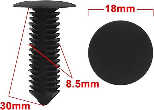 Miniatura 3 de uxcell 50 unids 0.315 in agujero tornillo sujetador remache retenedores campana empuje Pin Splash Guard Clip coche accesorios