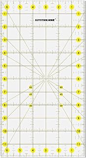 AUTOTOOLHOME Quilting Ruler Acrylic Quilters' Ruler for Easy Precision Cutting Fabric Paper, 6.5" x 12" for Quilting, Sewing & Crafts Template
